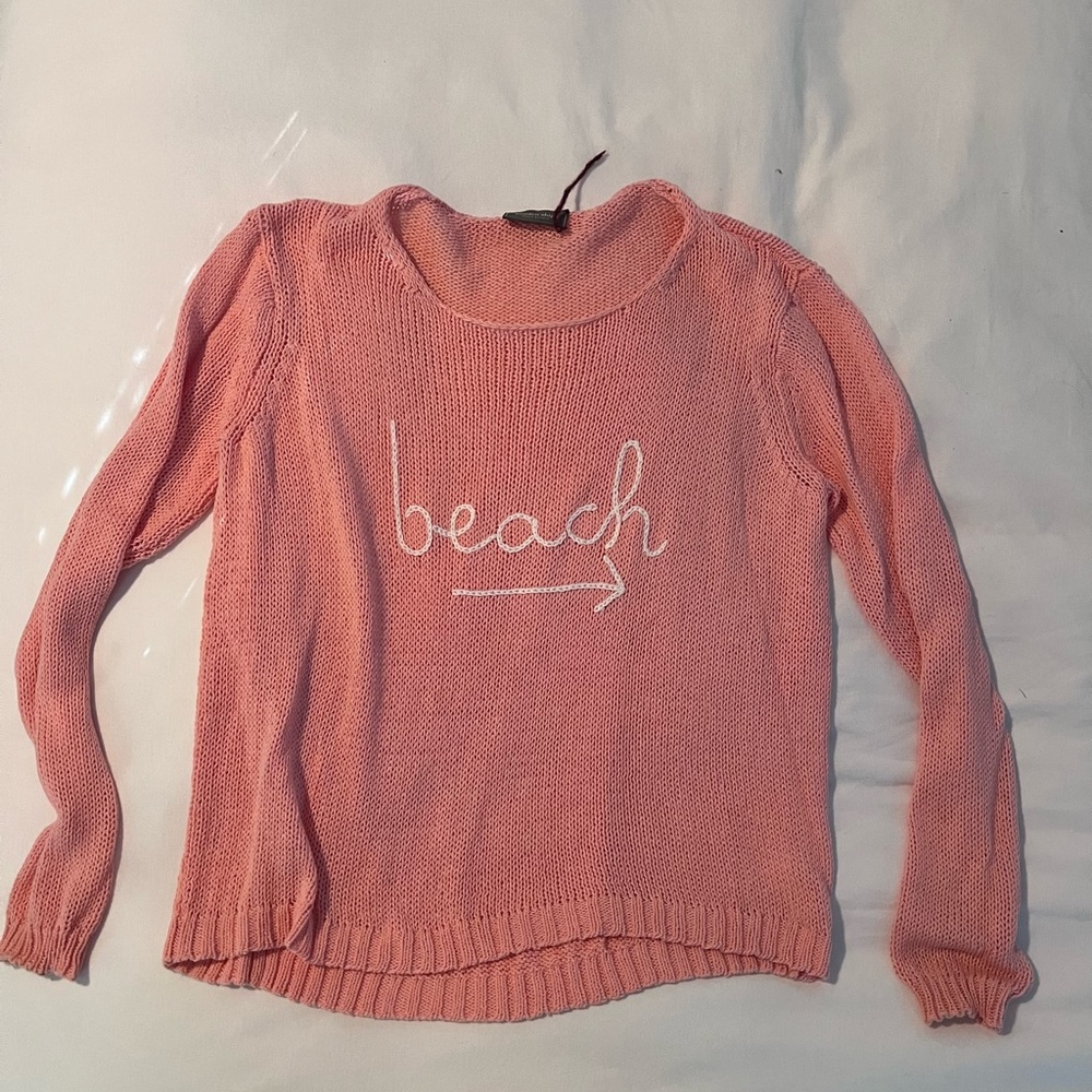 Pink Beach Sweater Wooden Ships M/L medium large